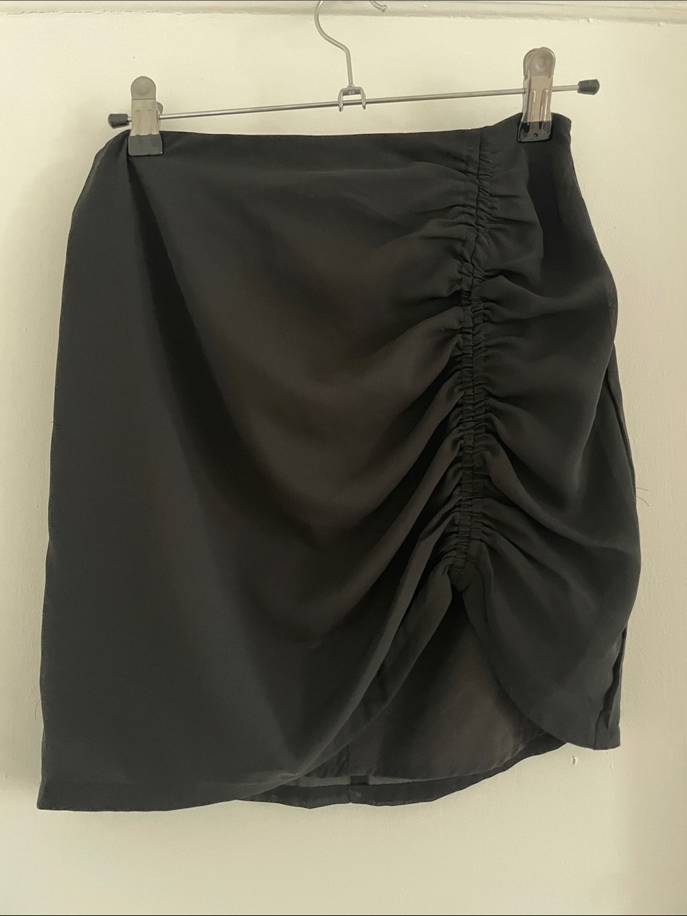 superdown Black Ruched Side Mini Skirt